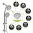 Dual Shower Head, 4.7" Rain Showerhead, 7 Hand Shower, Include Hose And Slide Bar (no Balance Valve Head System, Large 7 Settings , Adjustable-118767983