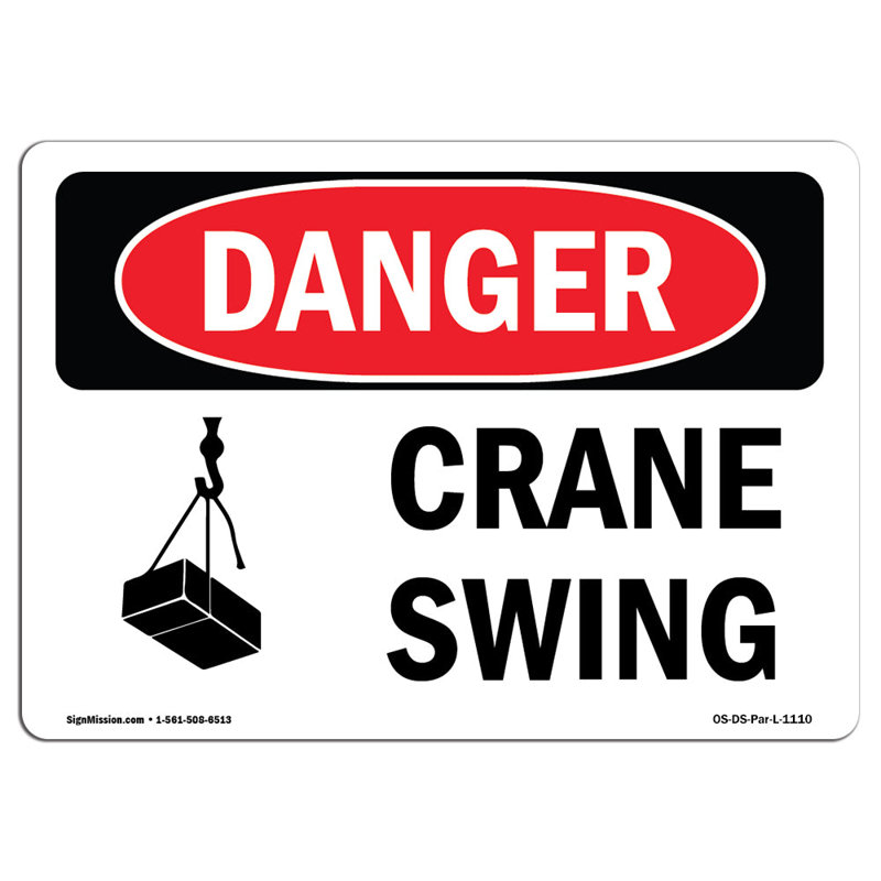 Crane Swing Aluminum Sign 12 x 18, 12" H x 18" W x 0.1" D
