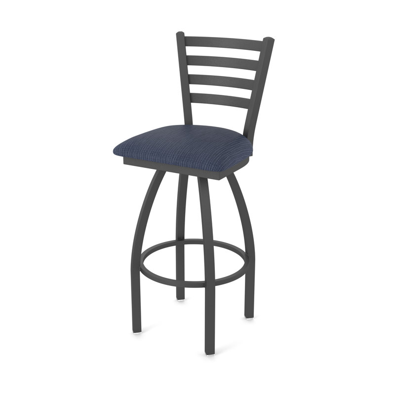 Jackie Swivel Stool, Pewter, Extra Tall (36" Seat Height), Fabric-Graph Anchor