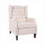 Fauteuil inclinable à oreilles en lin beige pour salon et chambre à coucher style Mid-Century-1927039426
