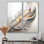 Plume blanche aquarelle - art mural blanc 2 pièces