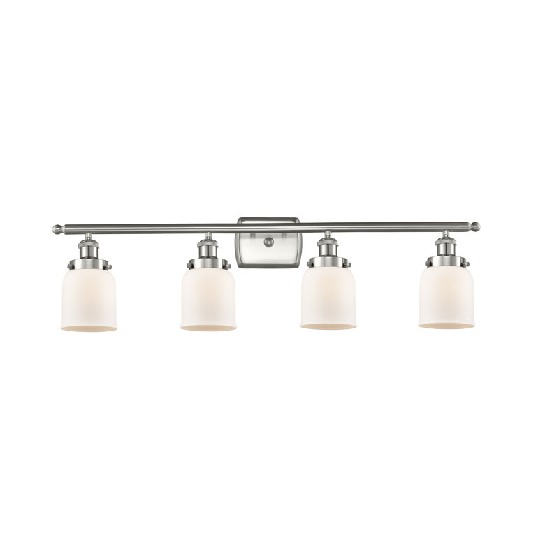 Éclairage pour meuble-lavabo 4 lumières 36 po Ballston Urban Bell, Blanc mat, DEL, Nickel satiné brossé