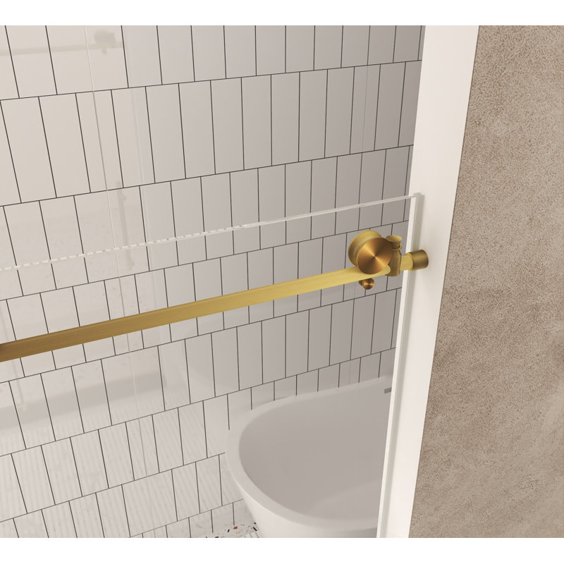 Guard 56-60 "W X 76" H Sliding Frameless Shower Door With 1/4" Tempered Clear Glass