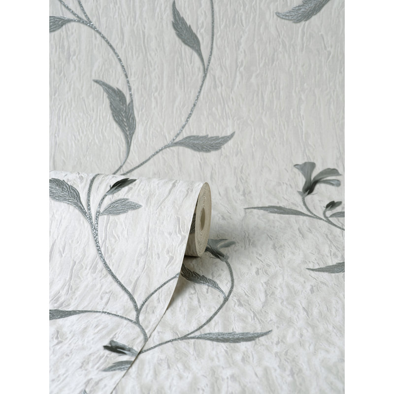 Bellagio Floral Italian Heavyweight Vinyl Wallpaper, White