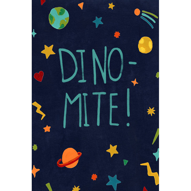 Starry Dinos II by June Erica Vess -  Typography, 122 cm H x 81 cm W, Wrapped Canvas