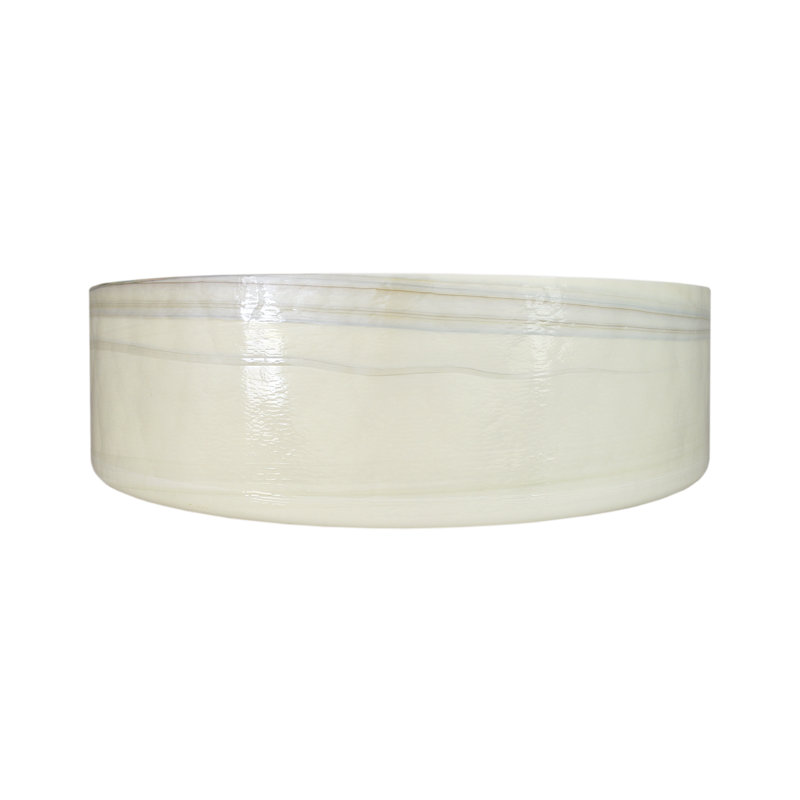 Murano Glass Circular Vessel Bathroom Sink, Abalone