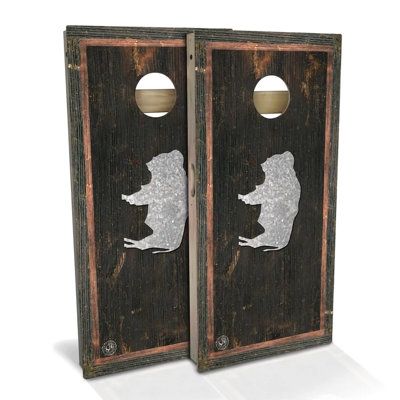 Wyoming Flag Rustic Cornhole Board Set | Includes (2) Boards, (8) Bags & Optional Accessories