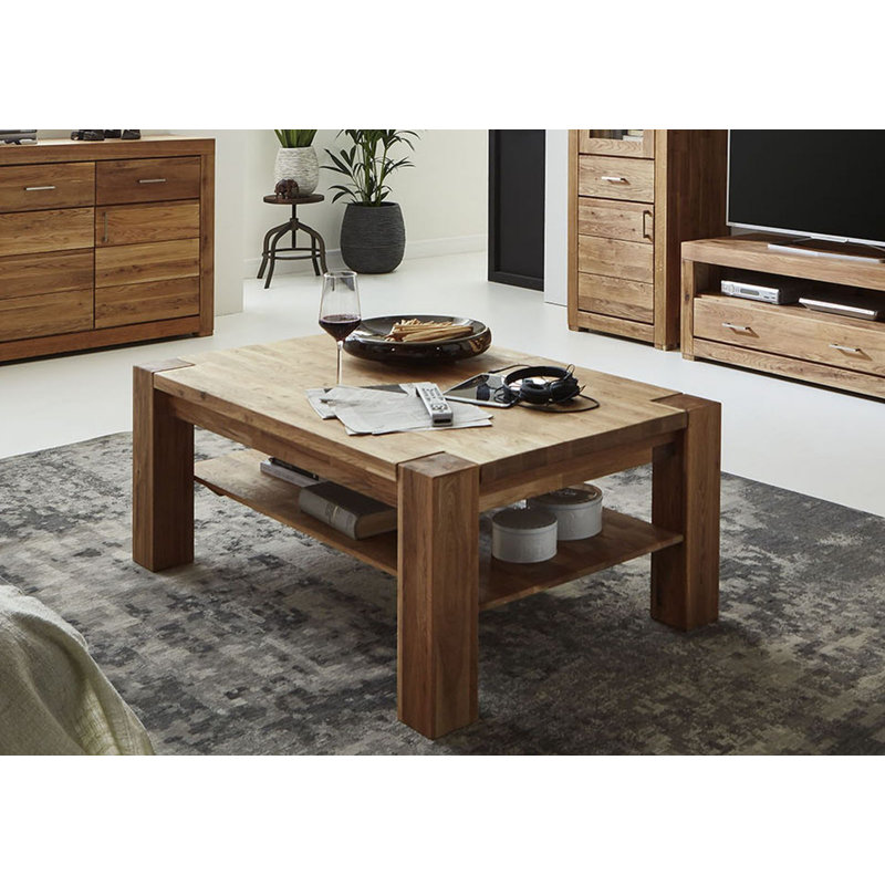 Berlin Solid Wood Solid Coffee Table with Storage