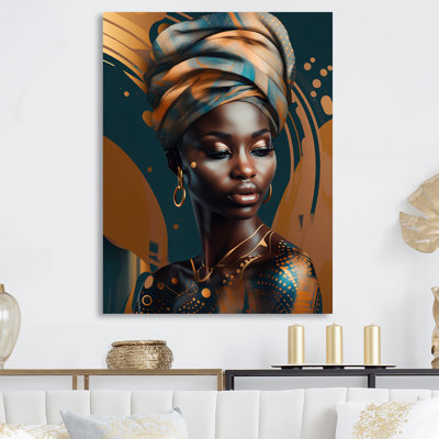 Femme africaine chromatique II sur impression métallique