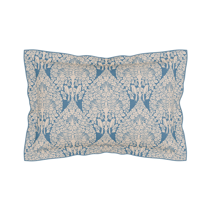 Lerena Cotton Floral Duvet Cover Set with Pillowcases, Single Duvet Cover Set + 1 Pillowcase, Blue