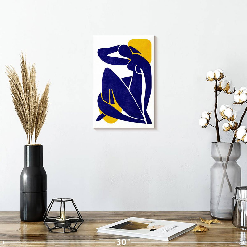 Silhouette de femme abstraite sur toile, H 12 po x l 8 po x P 1 po