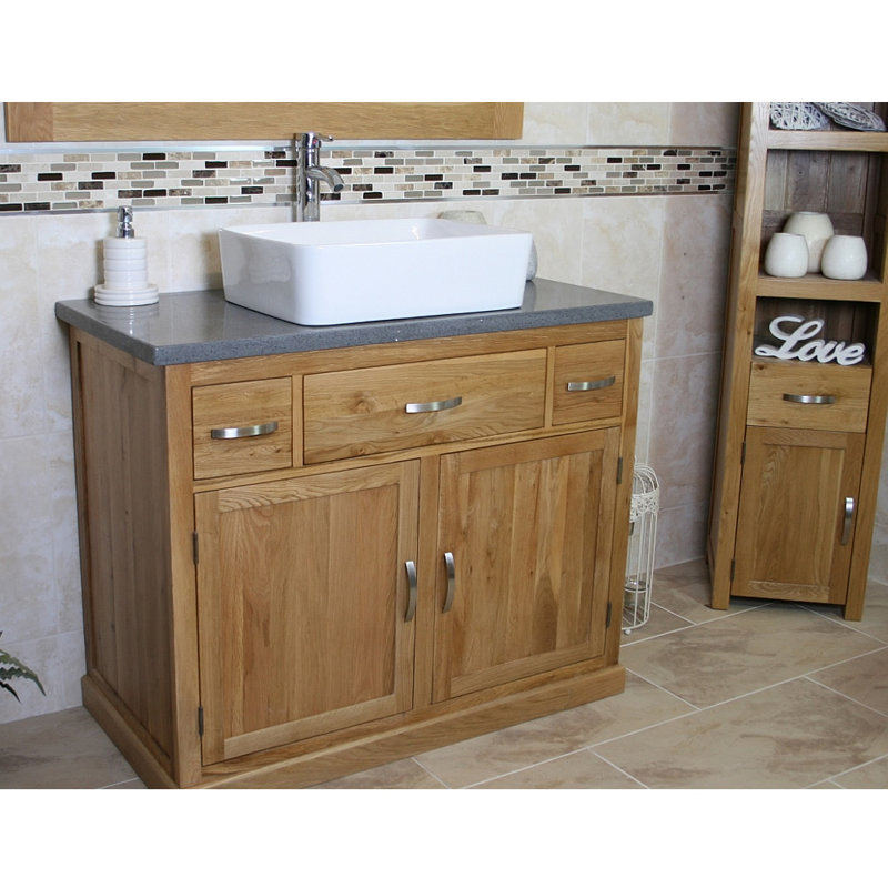 Destiney 1100mm Single Bathroom Vanity with Vessel Ceramic Basin, Grey