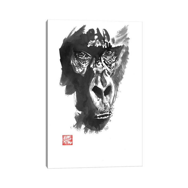 Gorilla by Péchane - Print on Canvas, Wrapped Canvas, 152.5 cm H x 101.5 cm W x 3.175 cm D