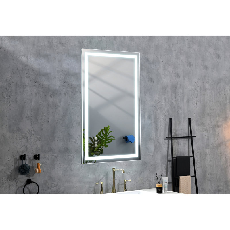 Miroir de salle de bain mural 40 X 28 pouces avec éclairage avant et arrière