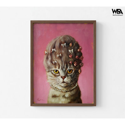 Marie Catoinette par Lucia Heffernan, impression de portrait de chat français, décoration murale de magasin de toilettage pour animal de compagnie, impression de portrait de chat mignon