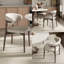 Mid-Century moderne enneigé / sable fritté pierre ronde bois massif en bois massif piédestal de forme noyer / ton noyer foncé (1 table, 4/6/8 chaises)-1511738399-1511738384-1511738396