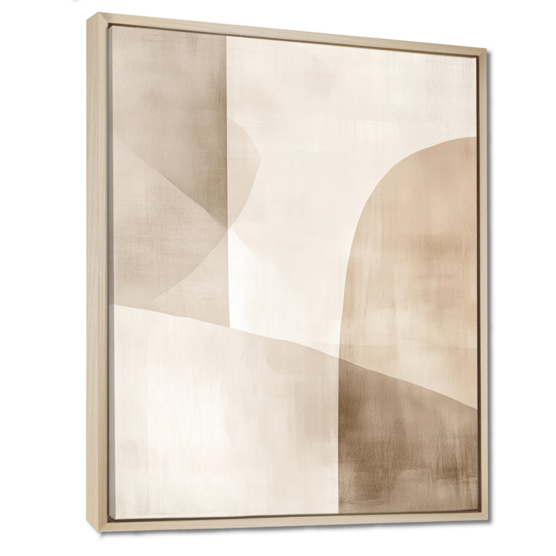 Beige Minimalist Wall Art, Neutral Abstract Canvas, Minimal Wall Art - Neutral Shapes In Balance, 44" H x 34" W
