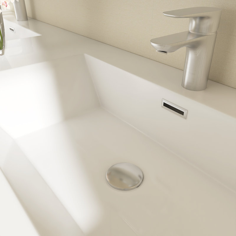 Meuble-lavabo sur pied simple avec surface solide, Gris cendre