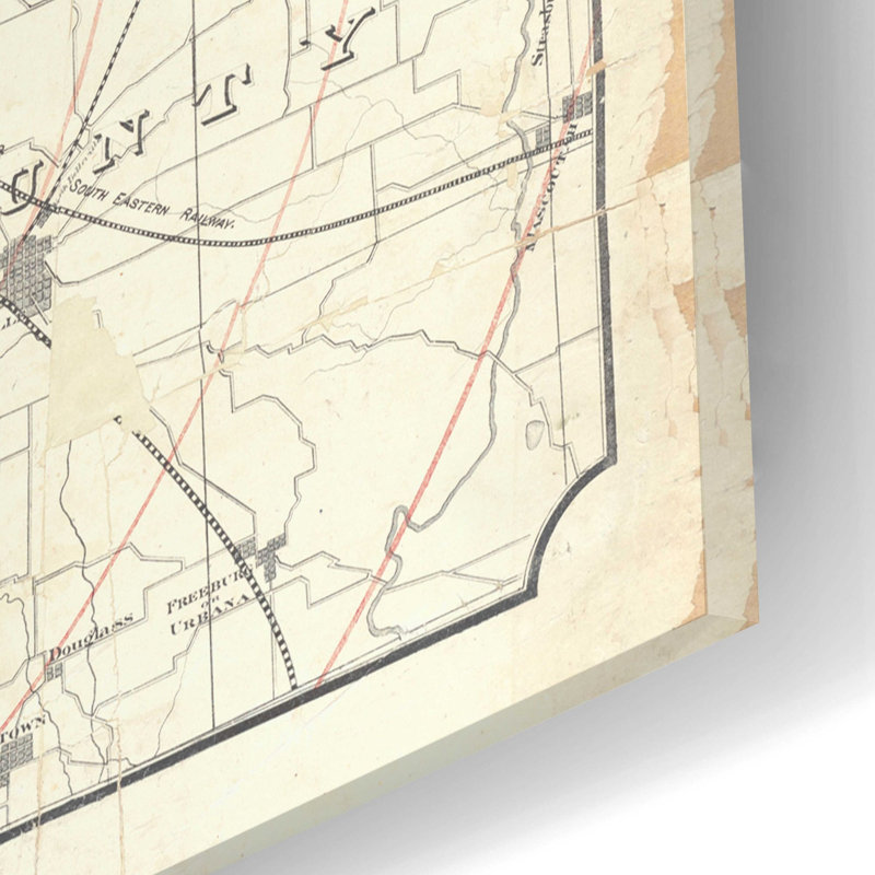 «Vintage St Louis Map v2» par Wild Apple Portfolio, art mural en verre acrylique, H 12 po x l 16 po x P 0,13 po