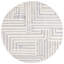 Tapis rayé bleu / ivoire en laine / coton touffeté à la main Nedin-73081120