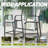 Patio 5-Piece Bar Set With Umbrella Hole, PVC-coated polyester Bar Stools