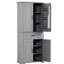 Unité de rangement grise pour salle de bain avec armoire à trois compartiments