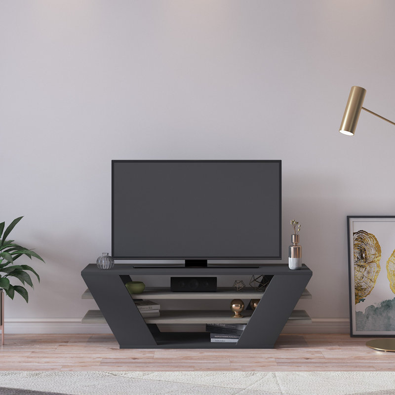 Keikei Unfinished TV Stand, Black