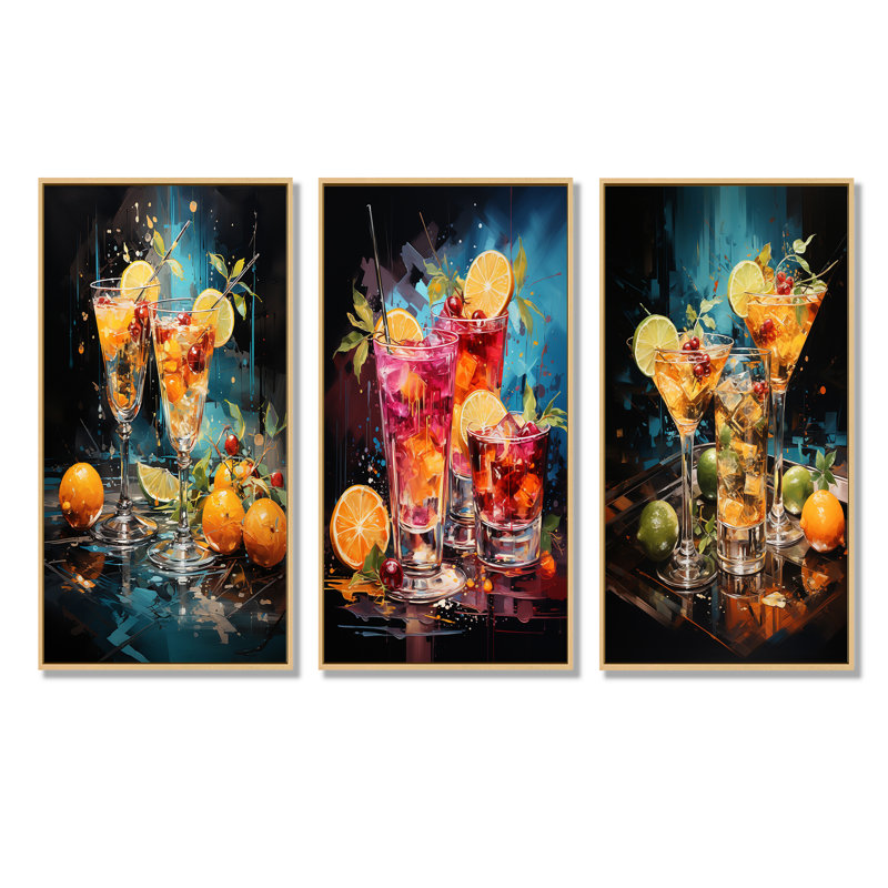 Artful Mixology Cocktail Melody, Cadre flottant brun, H 40 po x l 60 po
