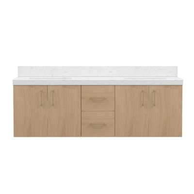 Ensemble de meuble-lavabo double 60 po avec dessus double lavabo Derrickson