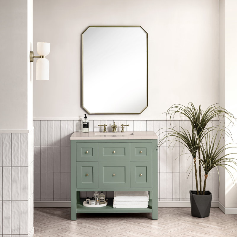 Breckenridge 36'' W Single Vanity, Ethereal Noctis, Smokey Celadon, 8" Widespread