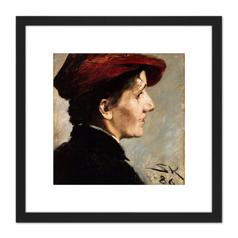 Kroyer Marianne Stokes Red Hat Portrait Painting by Marianne Stokes - Single Picture Frame Painting