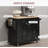 Rubberwood Top Rolling Kitchen Island Cart - Lockable Wheels with Spice Rack, Towel Rack & Drawers for Kitchen & Dining Room-1634908759