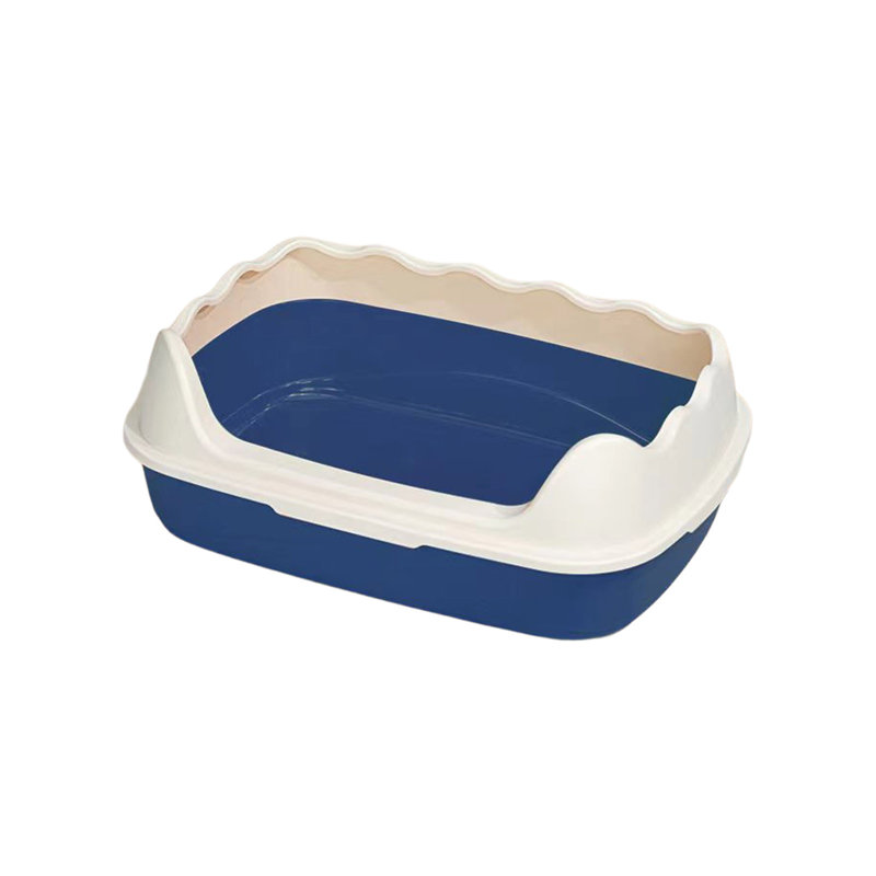 Bac à litière semi-fermé avec côtés hauts 18,9 x 13,39 x 6,69 pouces, bleu, Bleu