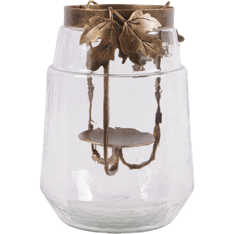 Glass Tabletop Hurricane, 24 cm H x 17 cm W x 17 cm D