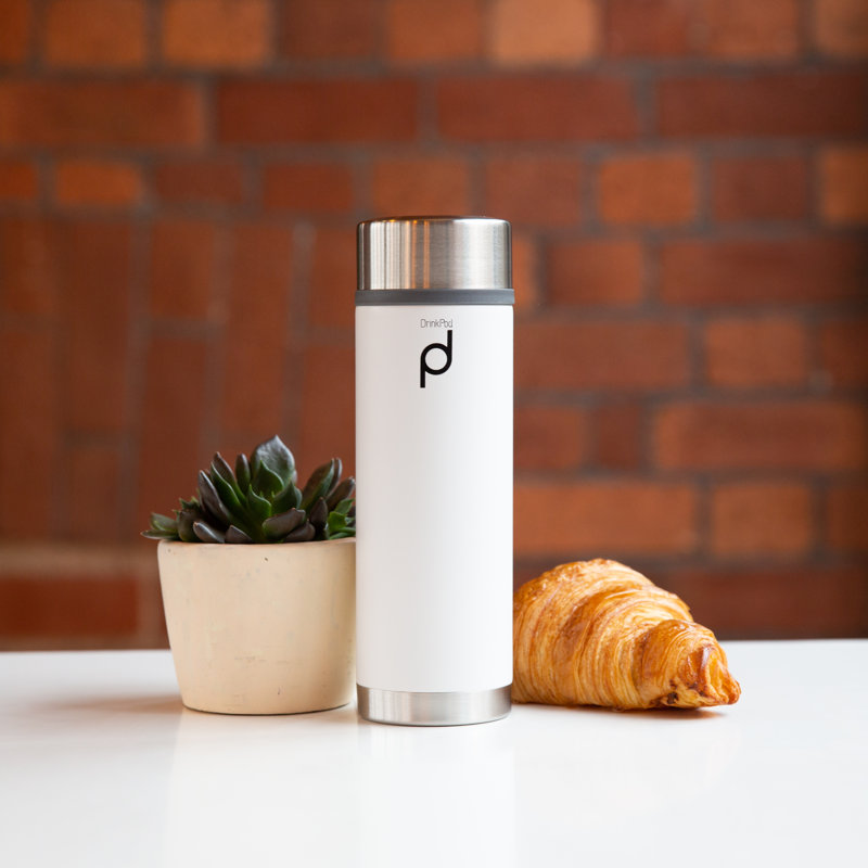 Drink Pod Stainless Steel Travel Mug, White