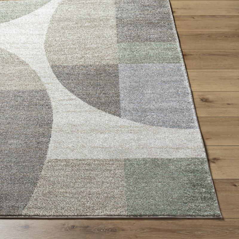 Braston Abstract Indoor Rug, Rectangle 5'3" x 7'