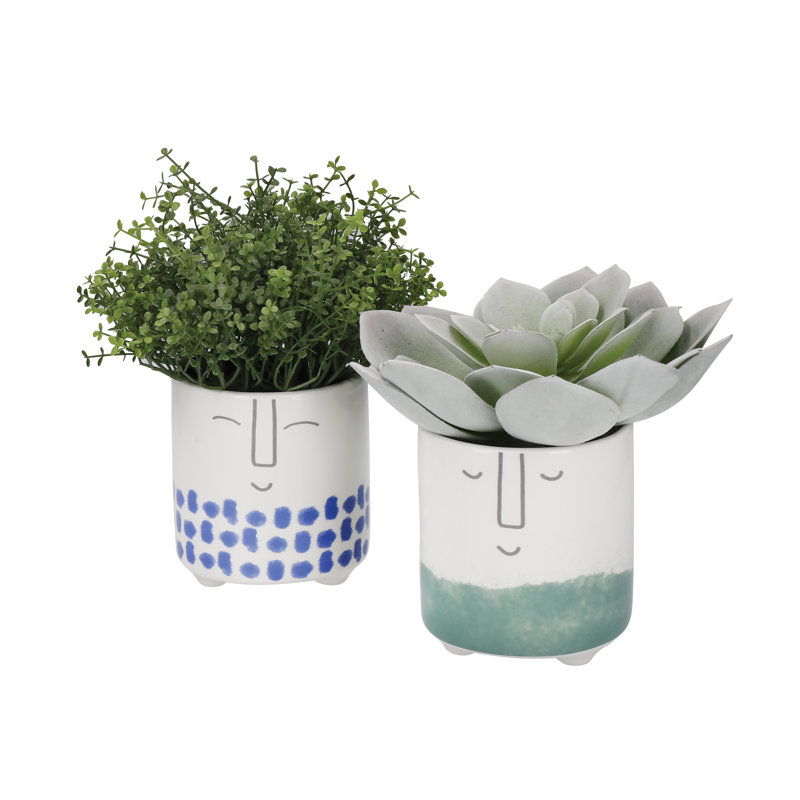 2 Piece Ceramic Cachepot Set