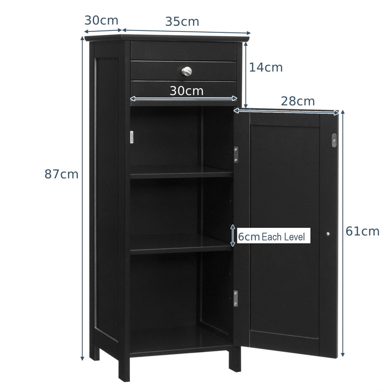 Halstein Bathroom Cabinet, Black