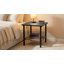 Table basse d'extérieur rectangulaire à deux niveaux avec structure en acier durable-385379767