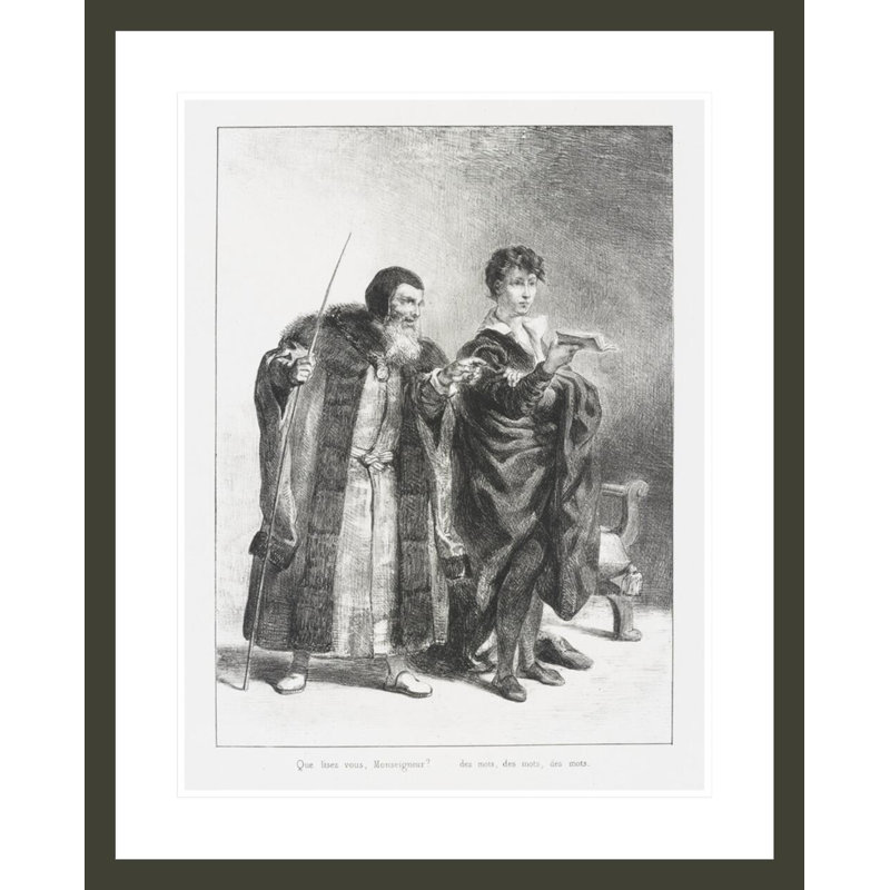 Polonius et Hamlet (Act. II Sc. II) (Polonius et Hamlet) de Shakespeare’s Hamlet par Eugène Delacroix, impression giclée sur cadre