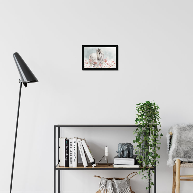 Wild Horses I 1 Piece Painting, 24cm H x 34cm W x 2.3cm D, Black Framed Paper Print
