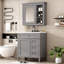 Ensemble de meuble-lavabo autoportant de 30 pouces avec lavabo et armoire de toilette-313900790
