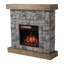 Modern Ember Raeford 40" Faux Stone Brick Surround With Wood Mantel, Includes 18" Electric Fireplace