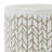 8" CHEVRON PLANTER W/ WOOD STAND, BEIGE