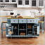 Grand îlot de cuisine de 53 pouces avec 2 tabourets de bar, prise de courant, rangement interne pour porte et conception mobile pour une fonctionnalité améliorée-1149643079