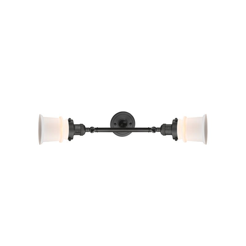 Éclairage pour salle de bain 2 lumières Alexandira, Bronze huilé, Boîtier blanc mat, Ampoule incandescente rétro de 60 watts