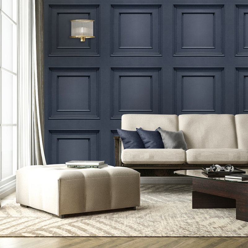 Lepe 10.05m x 53cm Textured Matte Wallpaper Roll, Dark Blue
