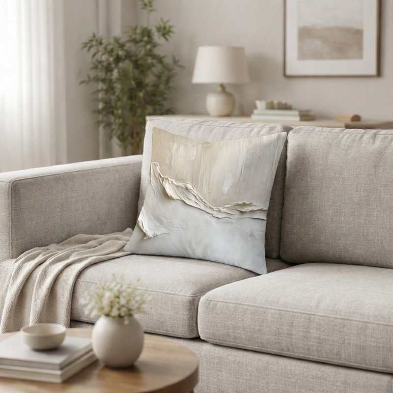 Coussin décoratif Soft Plaster Layers I - imprimé contemporain, H 20 po x l 20 po