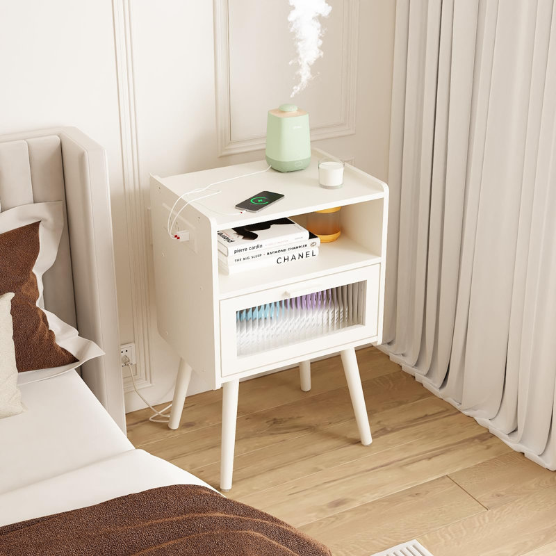 Table de chevet Weston, Blanc