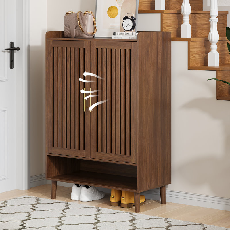 24 Pair Shoe Storage, Brown Wood